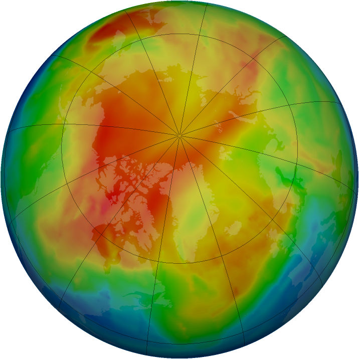 Arctic ozone map for 30 January 2013